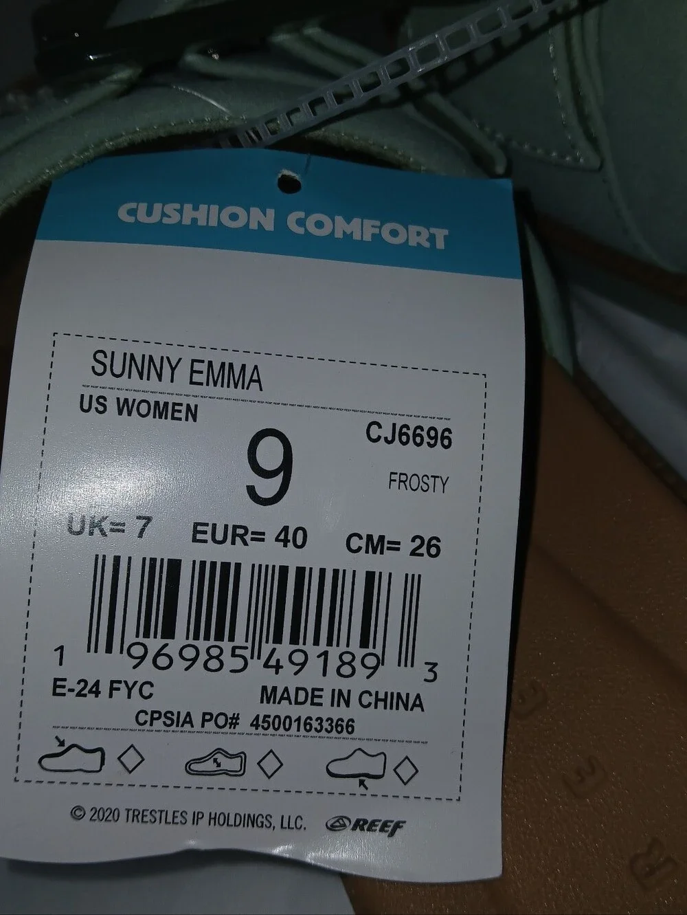 REEF Cushion Sunny Emma Vegan Leather Slides,  Light Green - Picture 9 of 9